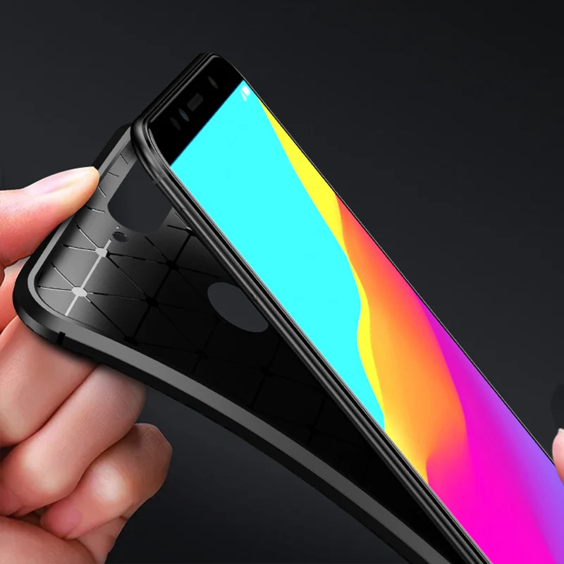 Для huawei Honor 7A случае Роскошные углеродного волокна Тонкий Силиконовый
