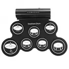 Электронный барабан, цифровой USB MIDI 7 накладок, комплект рулонов, силиконовая электрическая ударная Подушка, Встроенные колонки с педалями для поддержки педалей