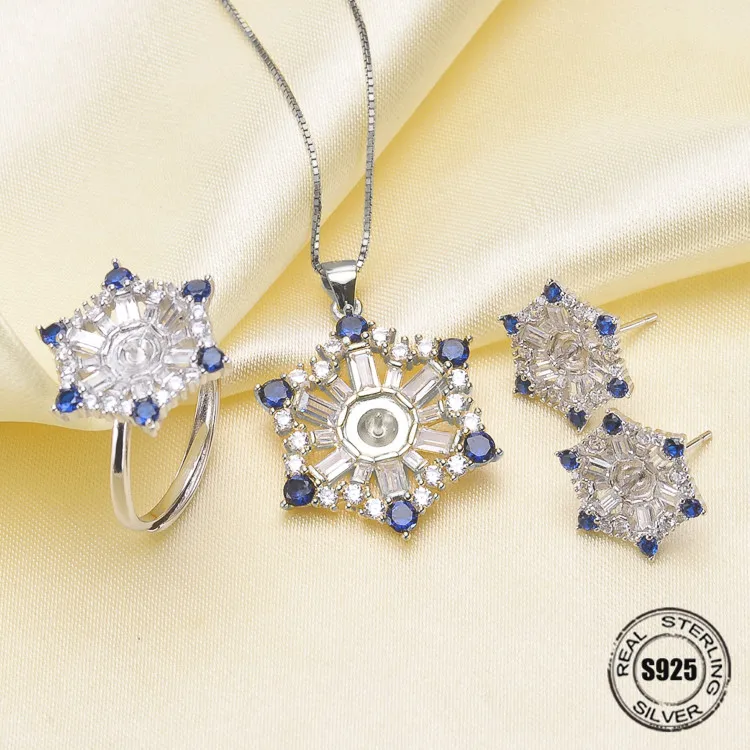 

Necklace/Earrings/Ring Sets Sterling Silver Jewelry Sets Accessories Making DIY Handmade For Women Pearl Jewelry Findings