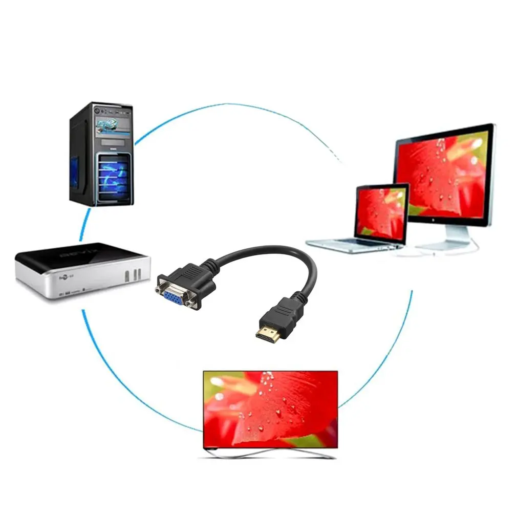 HDMI Мужской к VGA D-SUB Женский видео AV адаптер конвертер HDMI кабель для набор для HDTV-Top кабели Adaptores