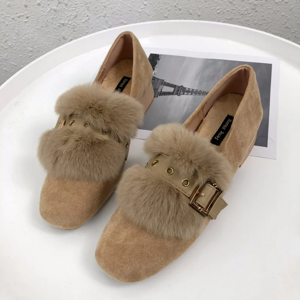 2018 новые осенние женские модные туфли лодочки на высоком каблуке с мехом и