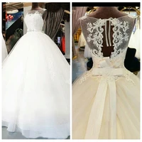 sheer lace appliques a line wedding dresses beaded open back formal bridal gowns 2021 modest vestidos de mariee sleeveless