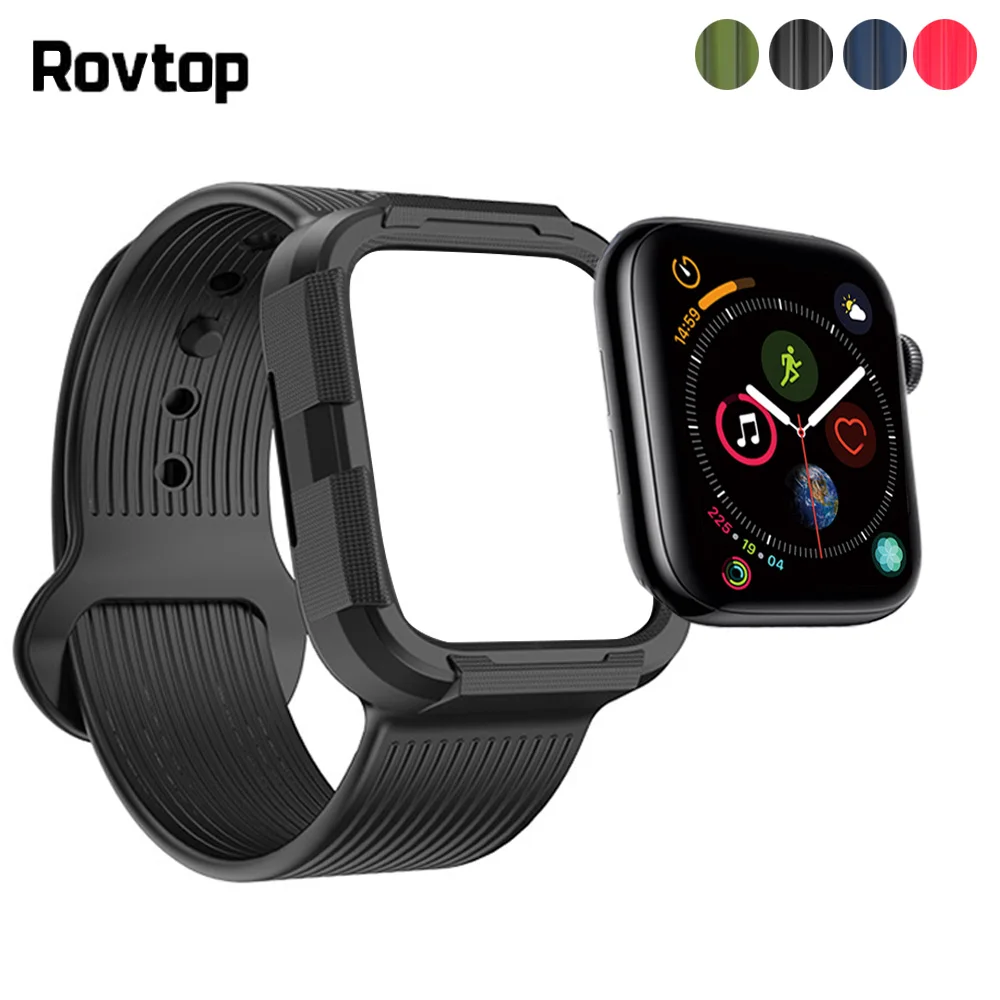 Rovtop мягкий силиконовый ремешок для Apple Watch 4 ремешка защитный часов браслет