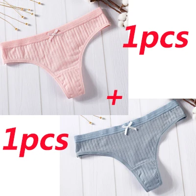 1 pink 1 blue 2 шт., сексуальные трусики, стринги, нижнее белье, женские сексуальные трусики-танга, трусики, нижнее белье, низкая талия, хлопок, нижнее белье для женщин, трусы, трусики - Цвет: 1 pink 1 blue