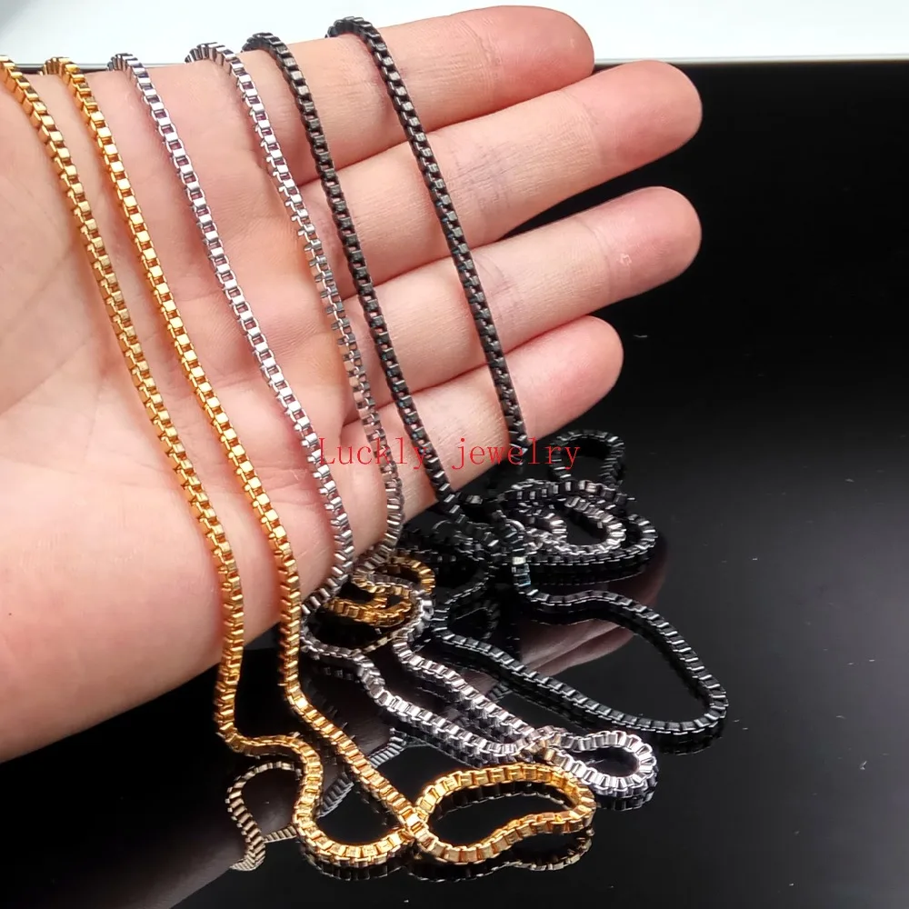 Ожерелье из титановой стали для мужчин и женщин 18 24 дюйма 5 шт./партия 2 4 мм|chain