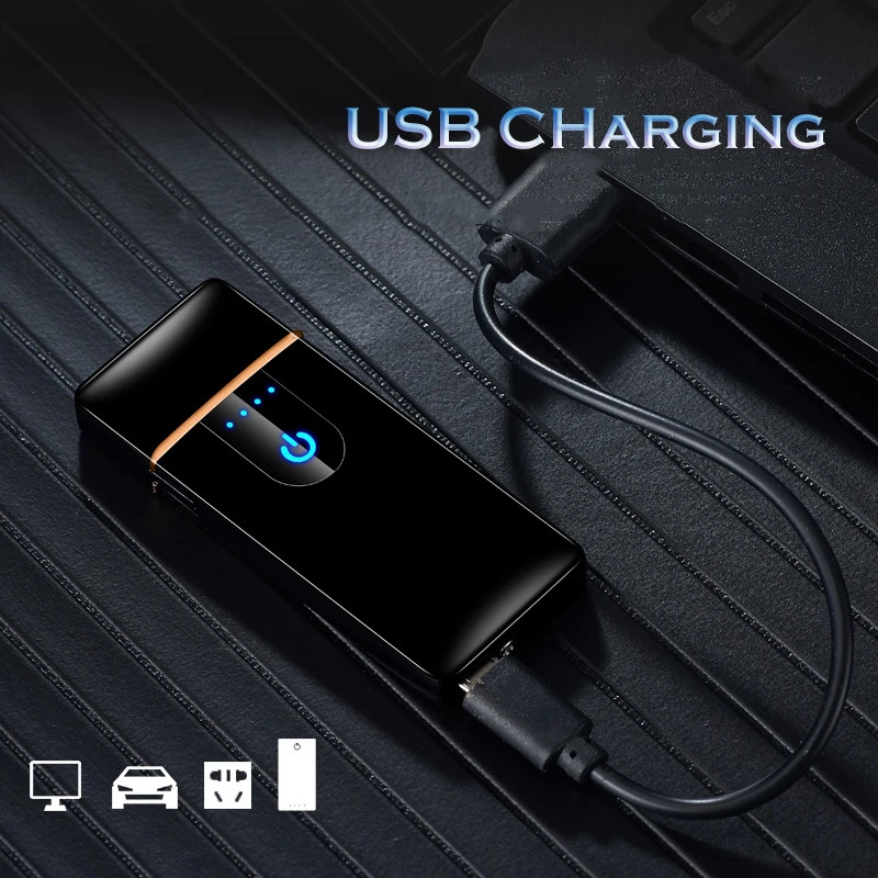 USB металлическая зарядка электрическая зажигалка Windprood электронные зажигалки