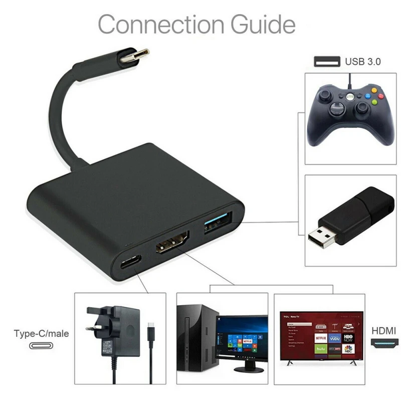 USB C usb3.1 конвертер Тип до 3 0/HDMI/Тип женский Зарядное устройство адаптер для Apple Macbook