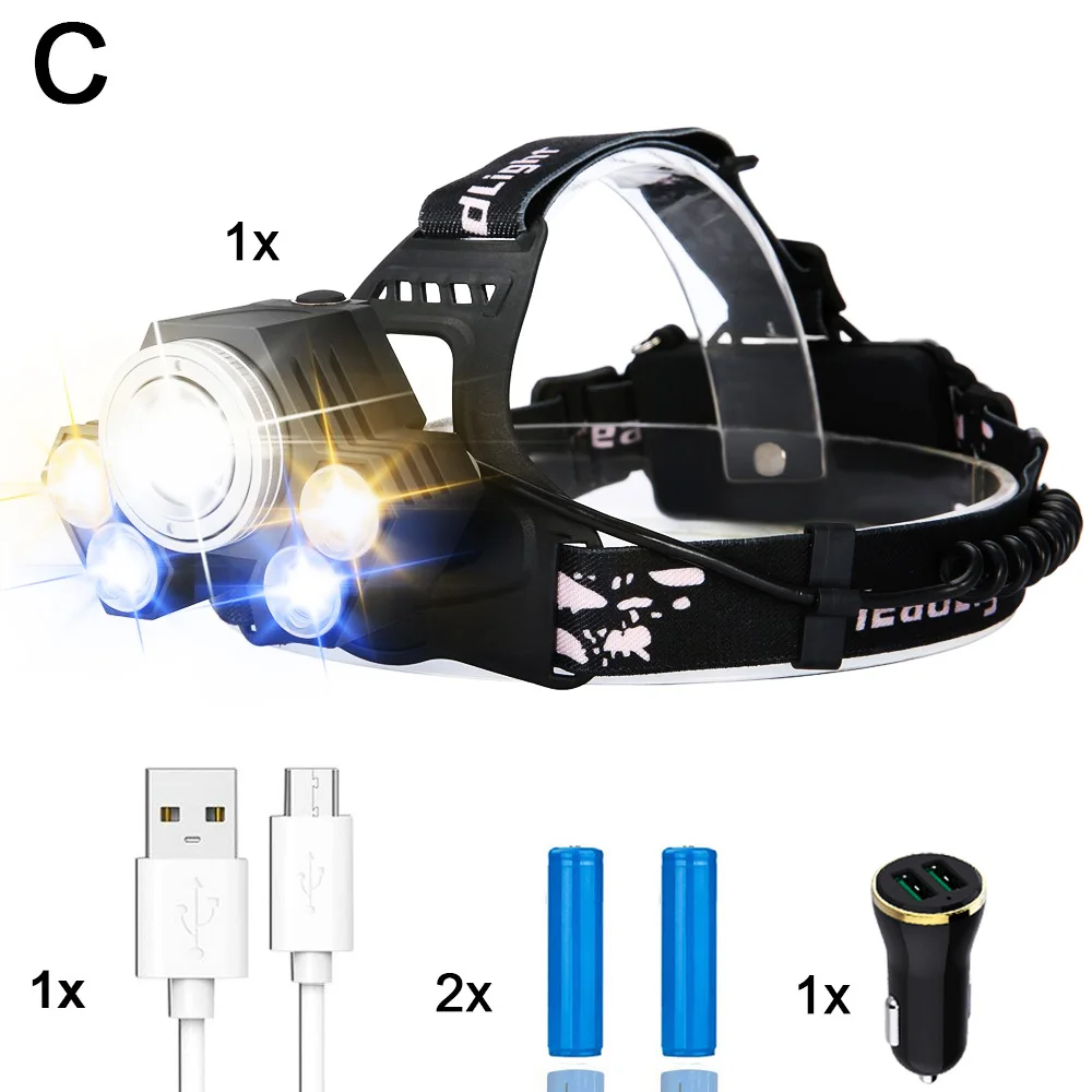 Battery Charger EZK20 дропшиппинг светодиодный налобный фонарь 5 режимов USB Перезаряжаемый водонепроницаемый светильник-вспышка 3 светильник источники для кемпинга - Испускаемый цвет: Battery Charger