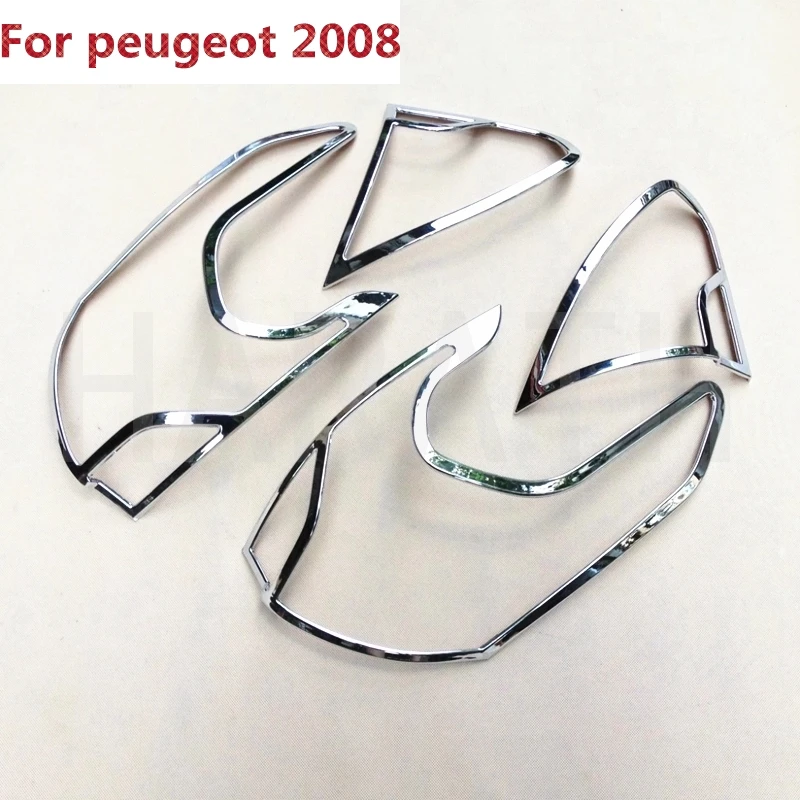 Для peugeot 2008 2014 2 шт хромированные пластиковые задние фонари лампы коврики для