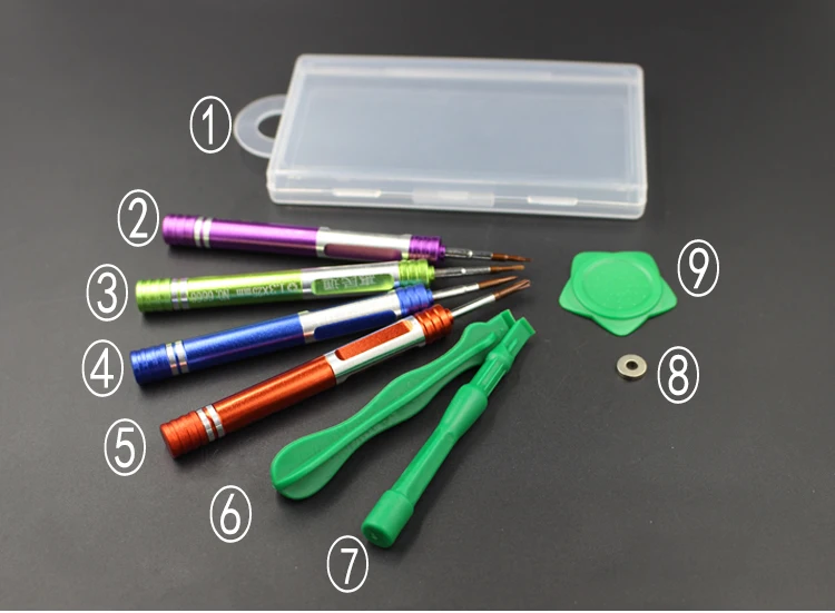 

NOVFIX 9 in1 Dissassemble Screwdriver repair Tools Kit for iPhone 3GS 4 4S 5 iPod Touch Tablet etc