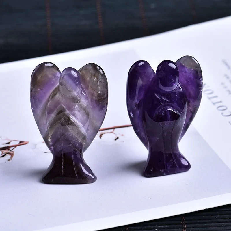 Amethyst angel Природный аметист кристалл ювелирные украшения Ангел-хранитель Исцеление драгоценного дом украшения кабинет украшения подарок корабля - Цвет: Amethyst angel