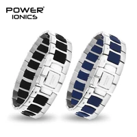 power ionics fashion sports men women healthy anion bracelet titanium steel ions therapy wide bangles wristband lovers gift