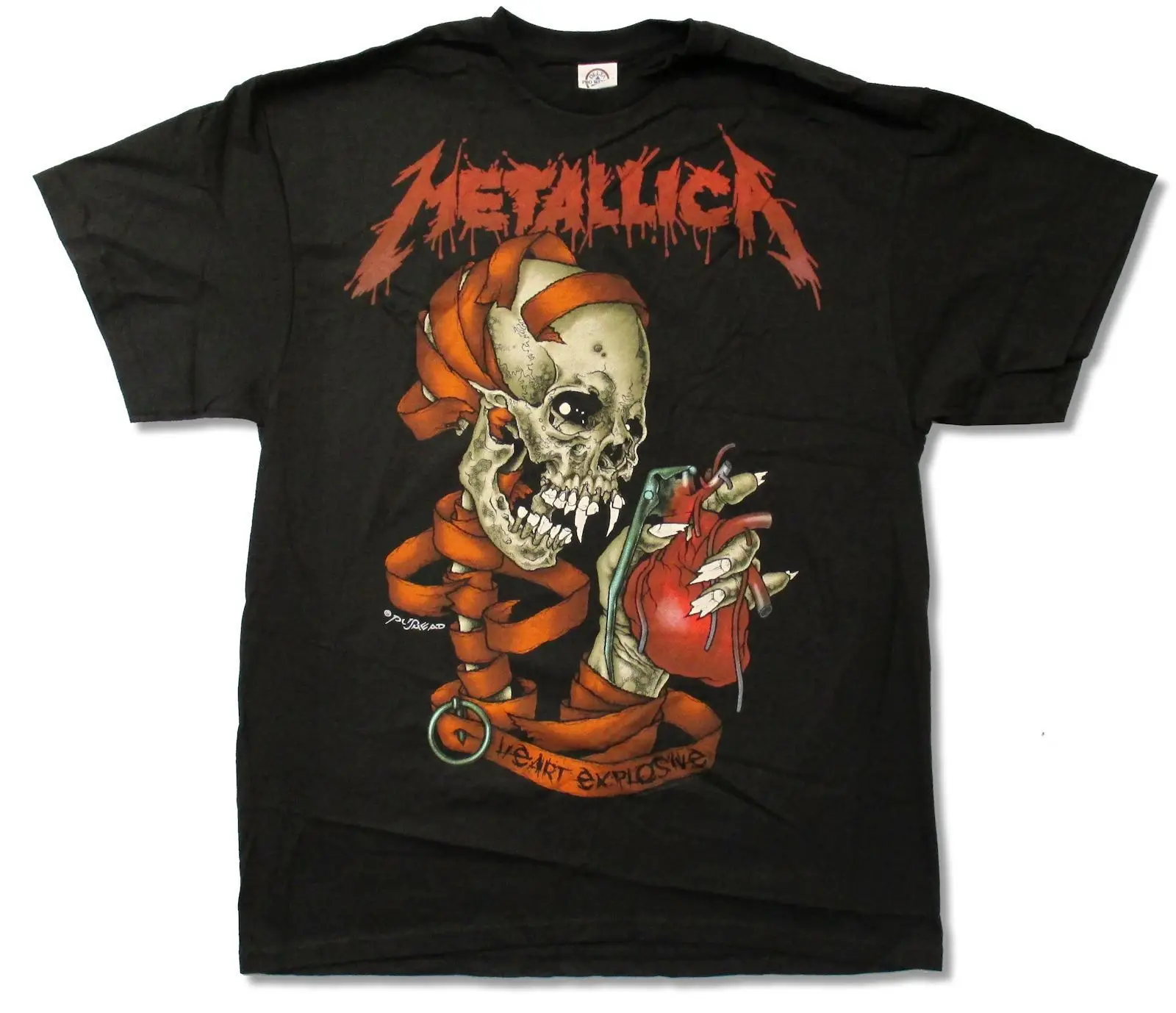 Metallica сердце взрывной футболка Новые подлинные рок металлический тройник S 2XL|rock