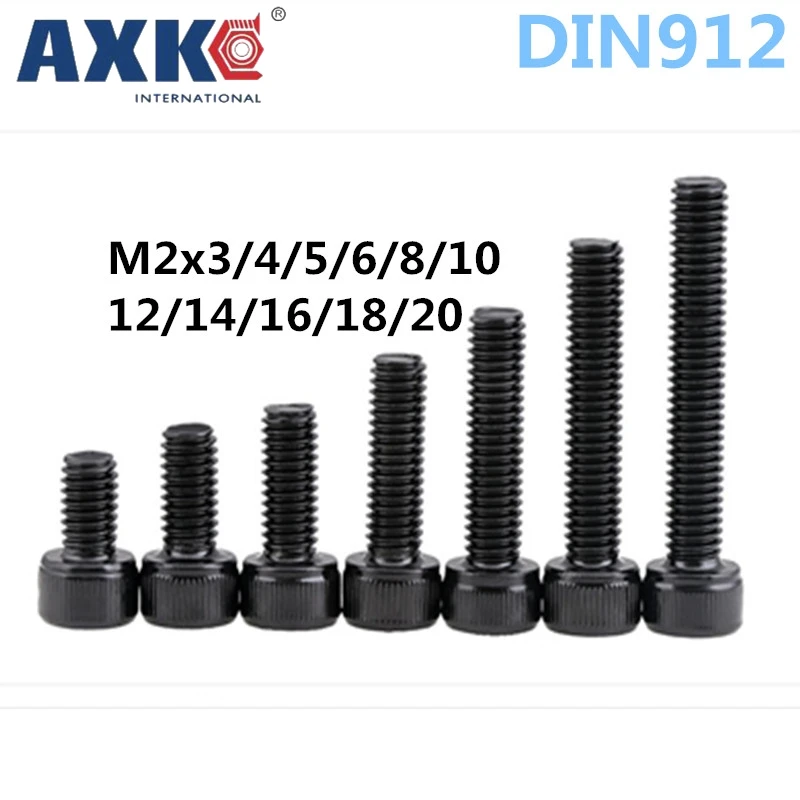 AXK m2 болт с шестигранной головкой черного класса 12 9 миниатюрный M2