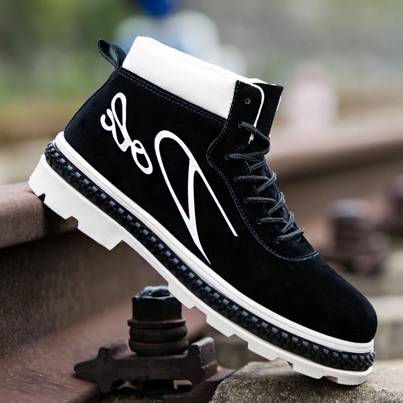 2019 Autumn And Winter New Warm Fashion Mid-slip Non-slip Wear-resistant Short Boots British Wind Retro Trend Men's Casual | Обувь