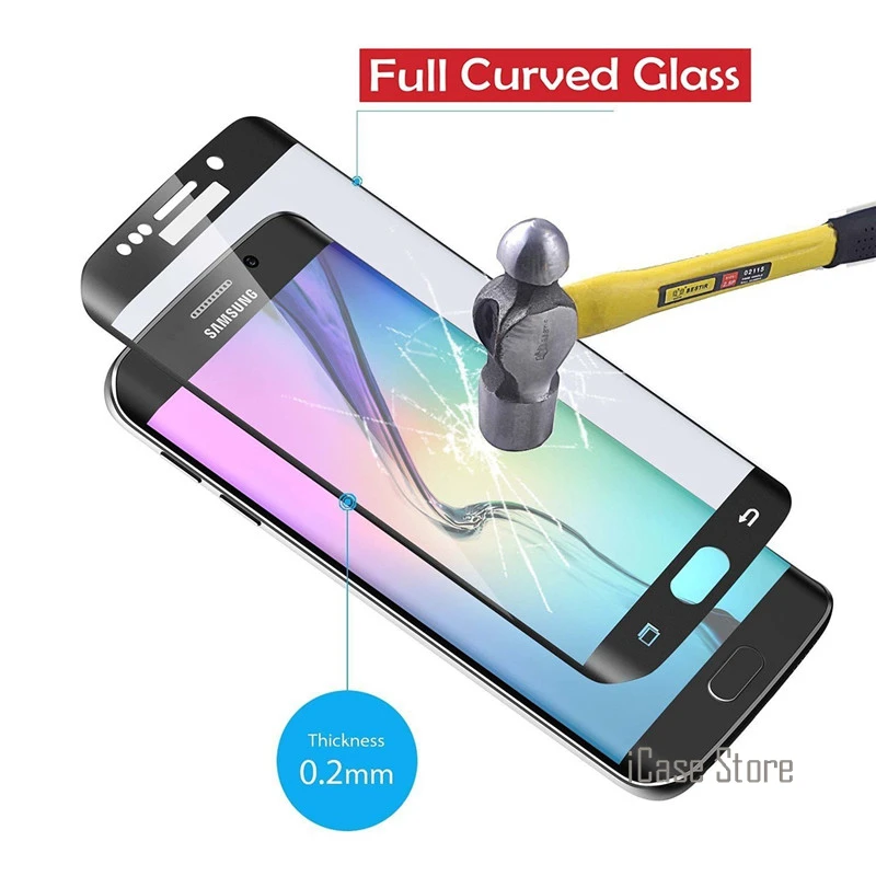 Cristal Vidrio Templado para Samsung Galaxy S7/S7 borde S7 Edge Protector de pantalla de Vidrio Templado curvo cobertura completa de la cubierta de Ecran