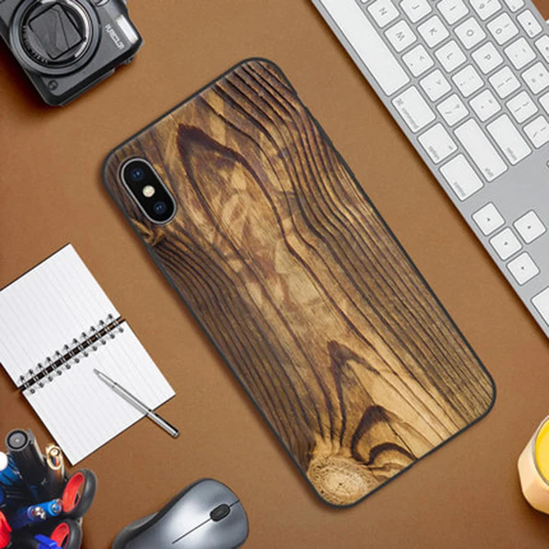 Дерево камень стиль крышка корпуса ля iphone X мягкие чехлы для iphoneX оболочка задняя