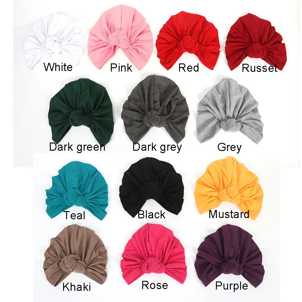 

Women's and Children Knot Turban Hat, Mom and me Stretchy Cotton Cloche Cap hair accessory