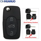 Складывание на 3 кнопки откидная оболочка ключа дистанционного управления и лезвие HAA для Audi (большаямаленькая батарея)