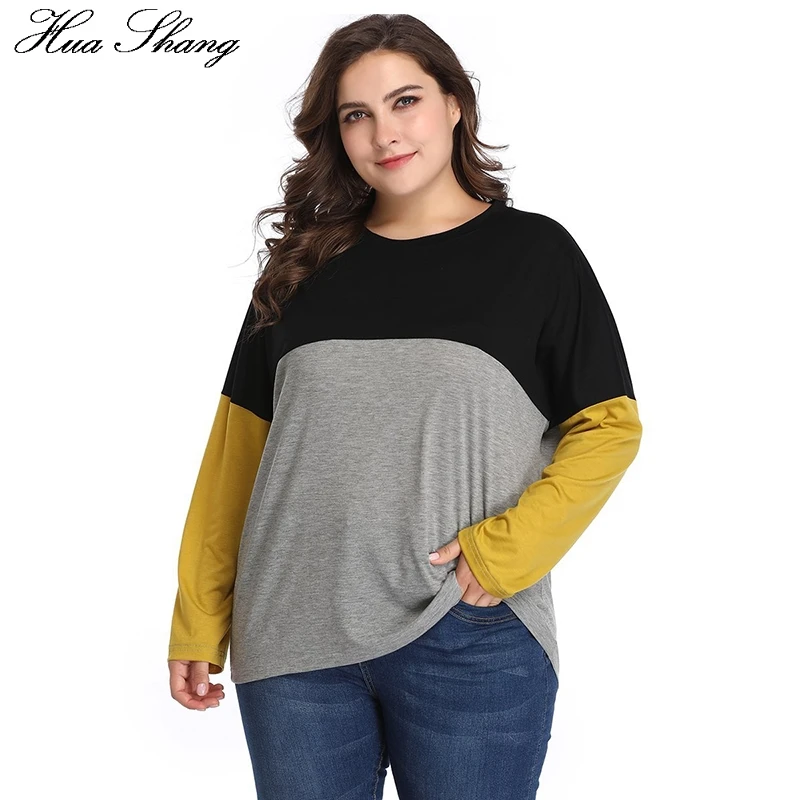 5XL размера плюс, повседневная женская блузка с круглым вырезом и длинным рукавом, разноцветная Элегантная Женская туника, топы, женская Свободная блуза, блузка, рубашка