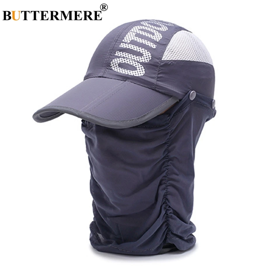 BUTTERMERE, бейсболка с длинными полями, мужская, темно-синяя, дышащая, Snapback, шапки, женские, с принтом, складная, летняя, для кемпинга, защита лица, Солнцезащитная шляпа