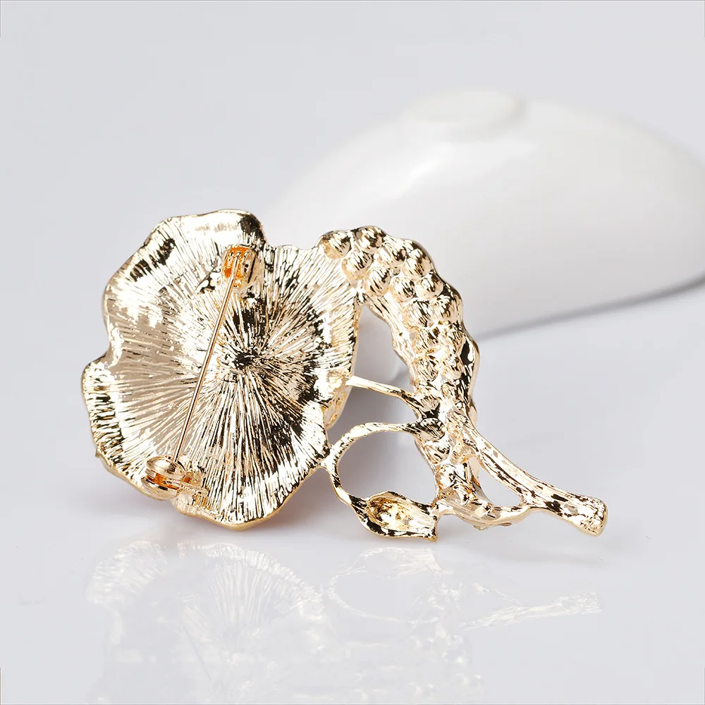 Элегантная красная эмалированная Хрустальная брошь в виде цветка стразы броши и