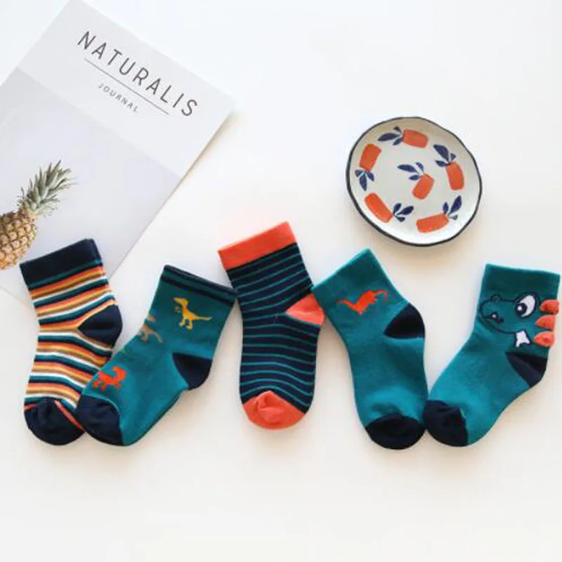 Носки для маленьких мальчиков 5 пар детских осенне-зимних носков с героями