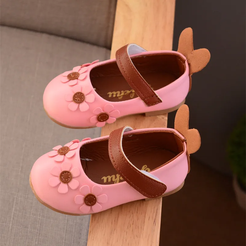 AFDSWG/весенне осенняя белая модная школьная обувь с цветами для девочек Розовая