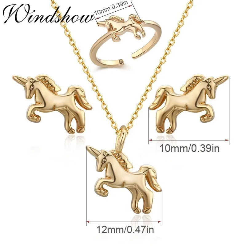 Комплект из колье и серёг с подвеской в виде лошади|jewelry sets for women|jewelry setssmall jewelry |