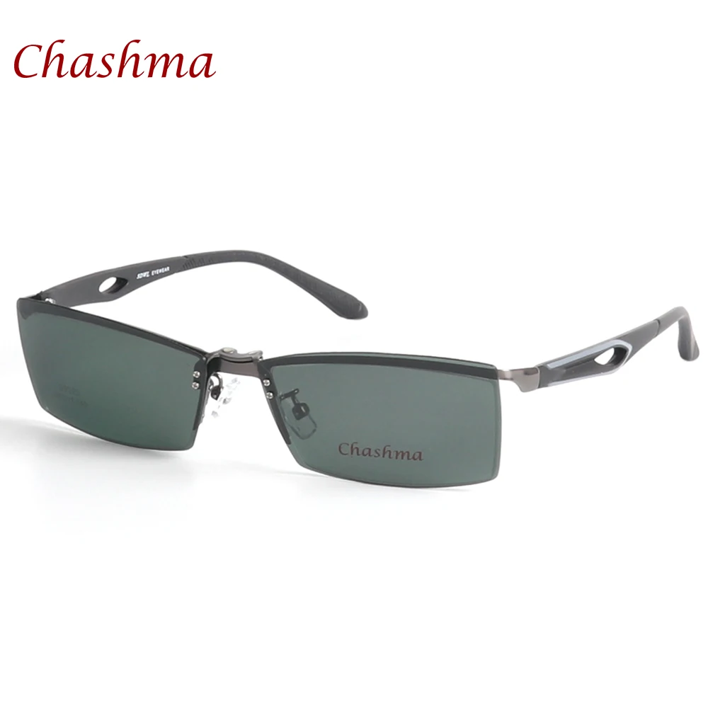 Chashma фирменный дизайн, полуоправа, сплав, оптические очки, спортивные очки, магнитные зажимы в виде солнцезащитных очков, поляризованные линзы, магнитные очки