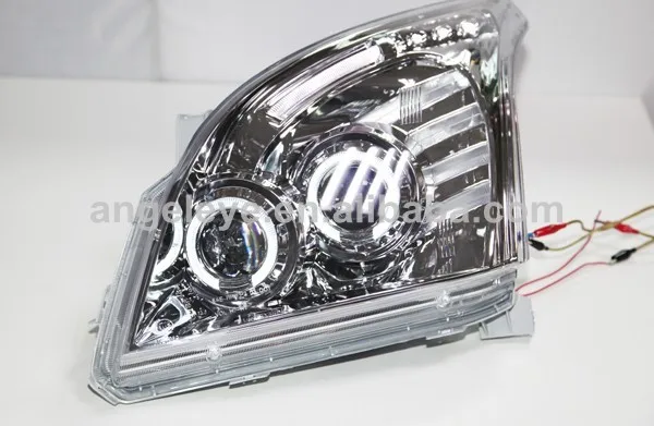 2003-2009 год Prado 2700 4000 FJ120 LC120 светодиодный фонарь ангельские глазки с объективом проектора хромированный корпус