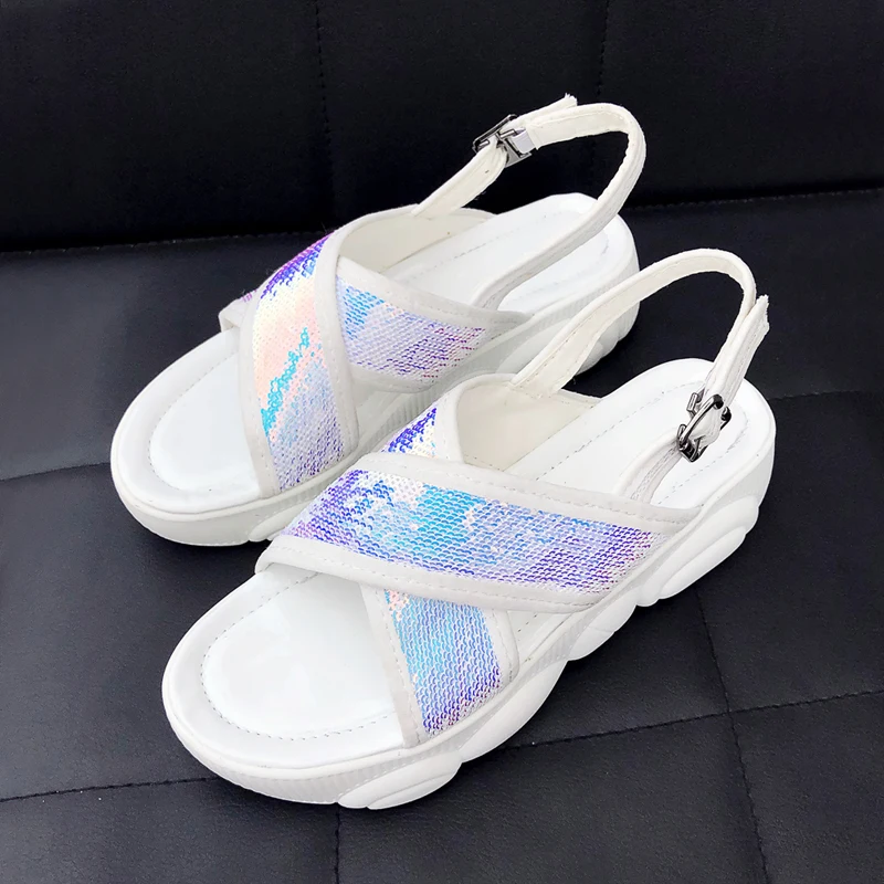 Rimocy/женские модные сандалии больших размеров на платформе с перекрестными