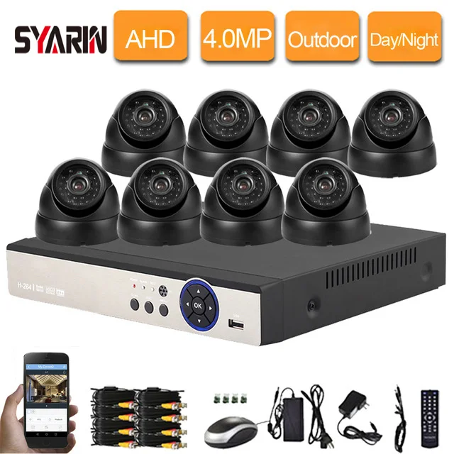 8CH видеонаблюдения камера системы HD 4MP AHD DVR NVR 8 шт. 4.0MP Открытый Купол CCTV