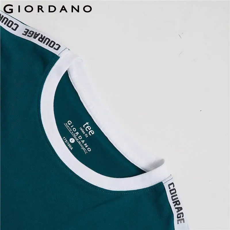 Giordano.мужская футболка с круглым воротом и короткими рукавами имеется печатный