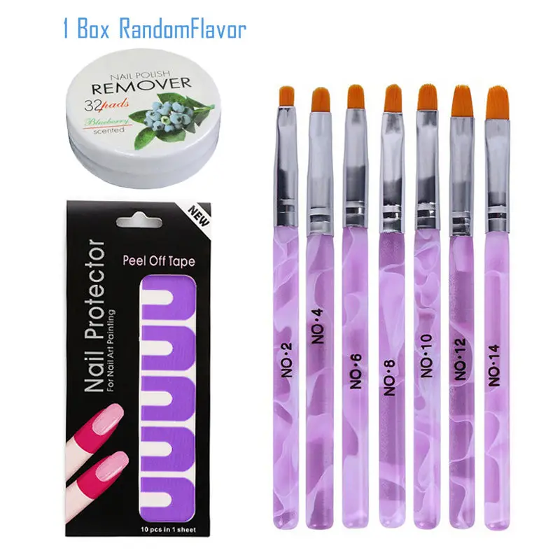 Bittb Nail Art Manicure Kits Nail Polish Varnish Protector Holder Nail Art Dotting Pen 15pcs Painting Brushes Decoration Tools