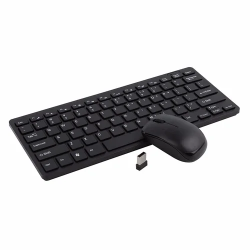 Черный Мини беспроводная клавиатура для Mac tv Box 2,4 ГГц клавиатура мышь мыши комбо ноутбук компьютер аксессуары для Android Windows - Цвет: Черный