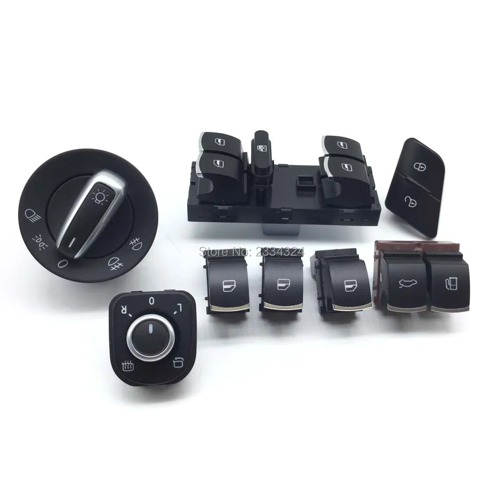 Оконные фары зеркальные задние ворота и переключатель топливного щитка для VW Passat