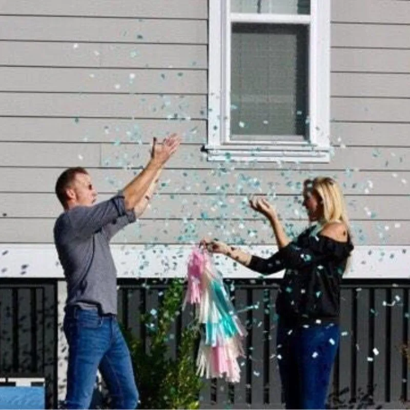 36 inch Black Round Confetti Latex Balloon Boy or Girl Gender Reveal Party Giant balloon with pink blue gold confetti | Дом и сад