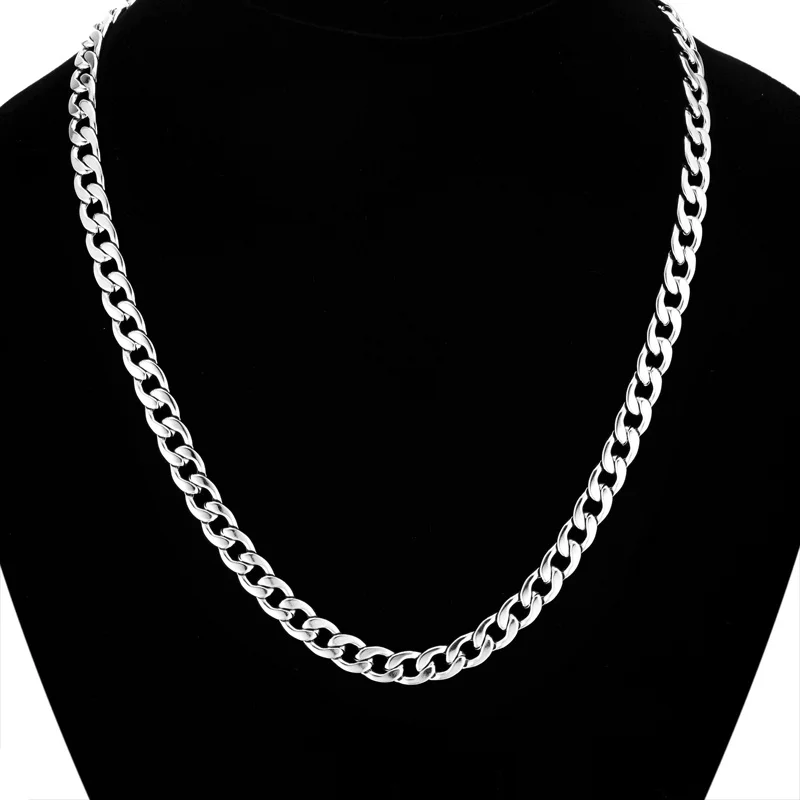 7 мм Снаряженная кубинская цепочка ожерелье золотистого/серебристого цвета