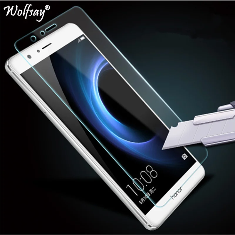 2 uds para Protector de pantalla Huawei Honor 8 vidrio templado para Huawei Honor 8 pel&iacute;cula de vidrio para Honor 8 pel&iacute;cula protectora fina Wolfsay-0