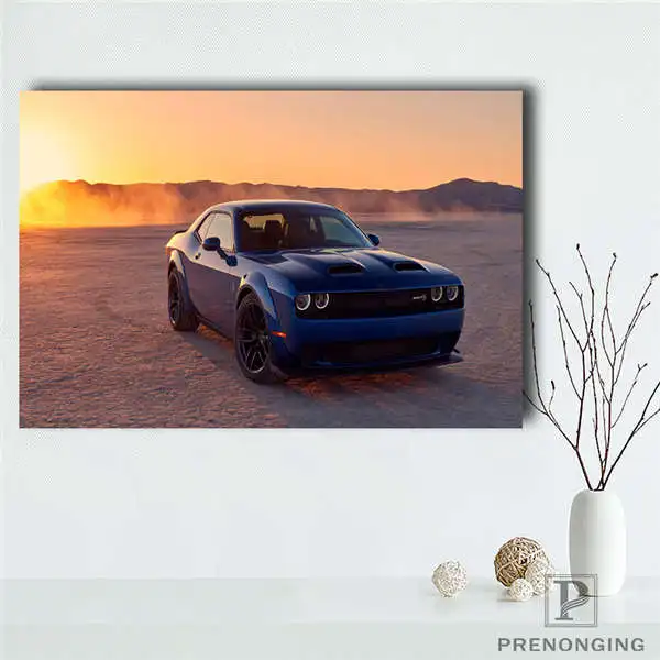 Зеленый Холст постер из шелковой ткани P0482 DODGE CHALLENGER тюнинг пустынный автомобиль постер с автомобилем большой тонкий#190114@ 06 - Цвет: Зеленый