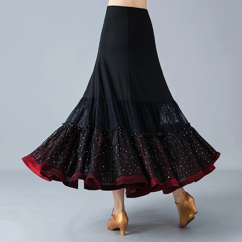 Взрослая юбка для бальных танцев черная фламенко костюм танца живота женский