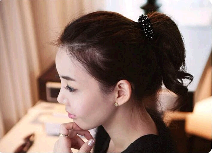 Белые кофейные черные цвета полностью гладкие бусы вязаные эластичные резинки