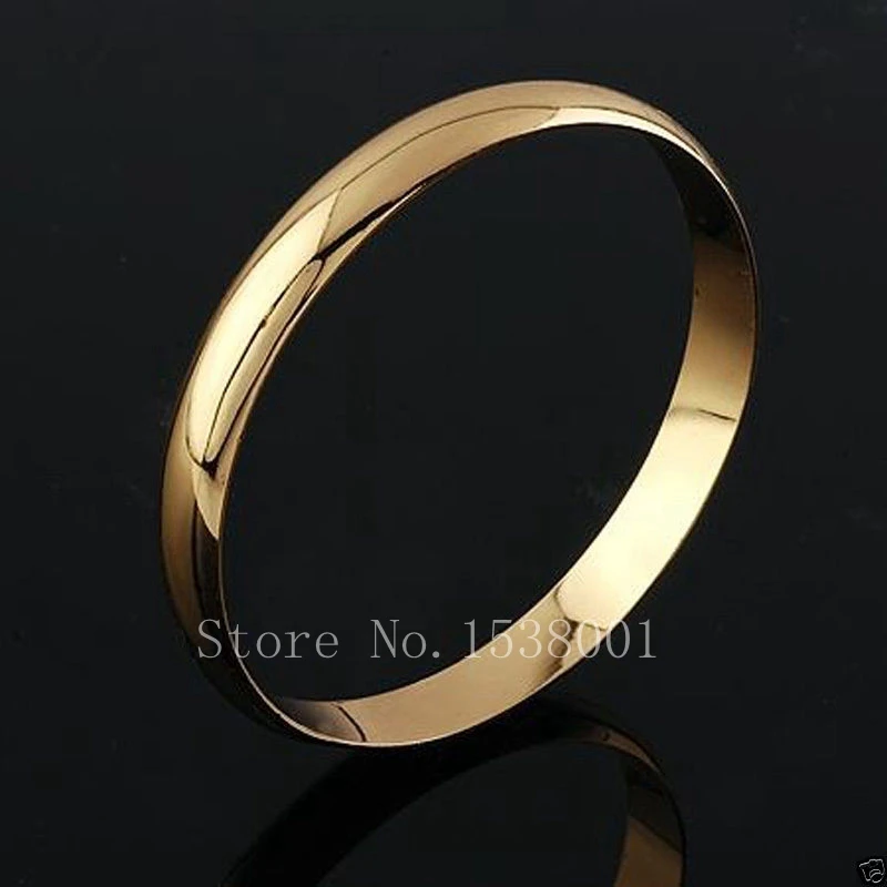 Гладкий Простой желтый золотистый женский браслет доступный 60 мм * 10 | Украшения и