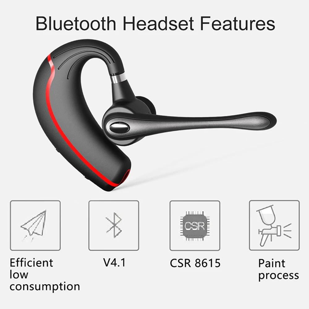 Беспроводная Bluetooth гарнитура стерео наушники HD микрофон шумоподавление Бизнес