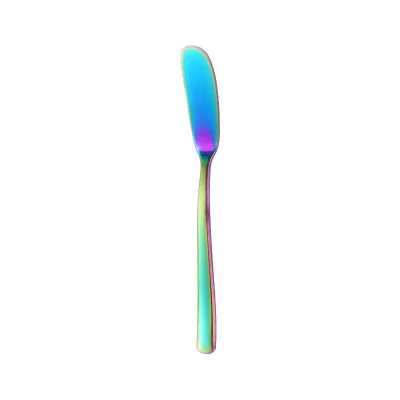 Style B-Rainbow 304 Нержавеющая сталь нож для масла и сыра десертное варенье разбрасыватель удобрений крем золотистый и черный цвета розового золота Ножи западные столовые приборы Завтрак Инструмент - Цвет: Style B-Rainbow