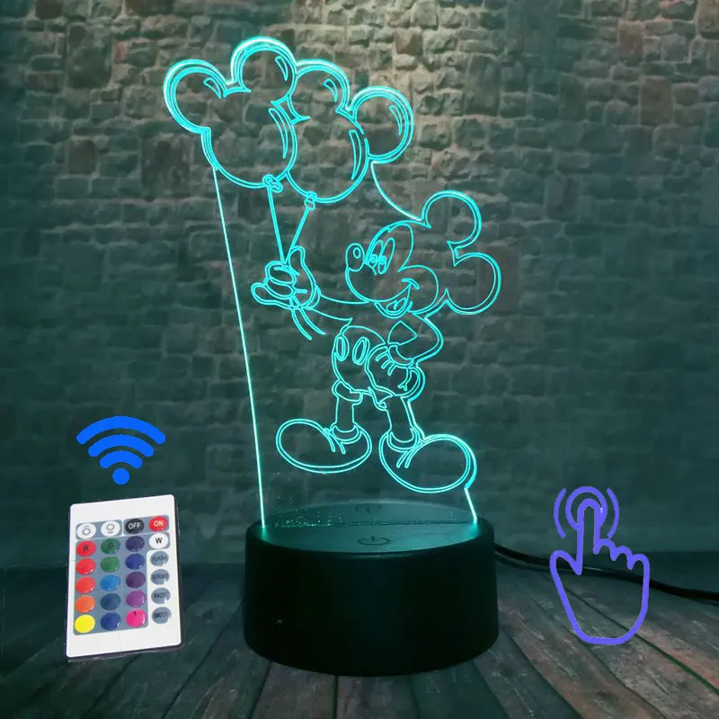 Remoter and Touch 4 Микки Аниме Figma 3D светодиодный стол Ночной светильник 7 цветов Изменение сна светильник Мышь мягкий термополиуретановый чехол для телефона с Мышь фигурка из аниме «Astroboy(светильник-Набор для творчества, обучающая игрушка для малышей - Цвет: Remoter and Touch 4