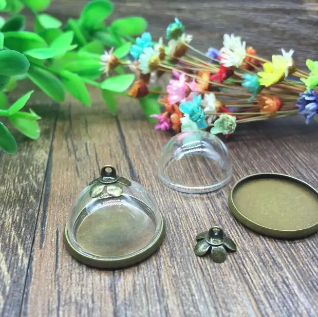 20 компл./Лот мм прозрачная фотография круглый поднос с серебряным/бронзовым