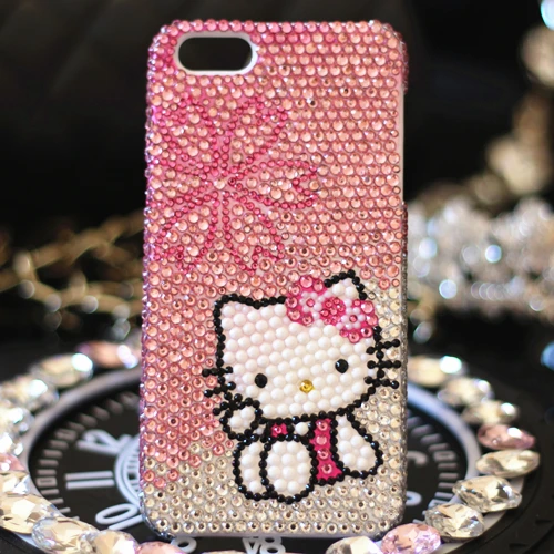 Для iphone XS max XR X роскошный блестящий розовый чехол с бриллиантами Kitty для 8 plus 6 S 6Sp 7 p