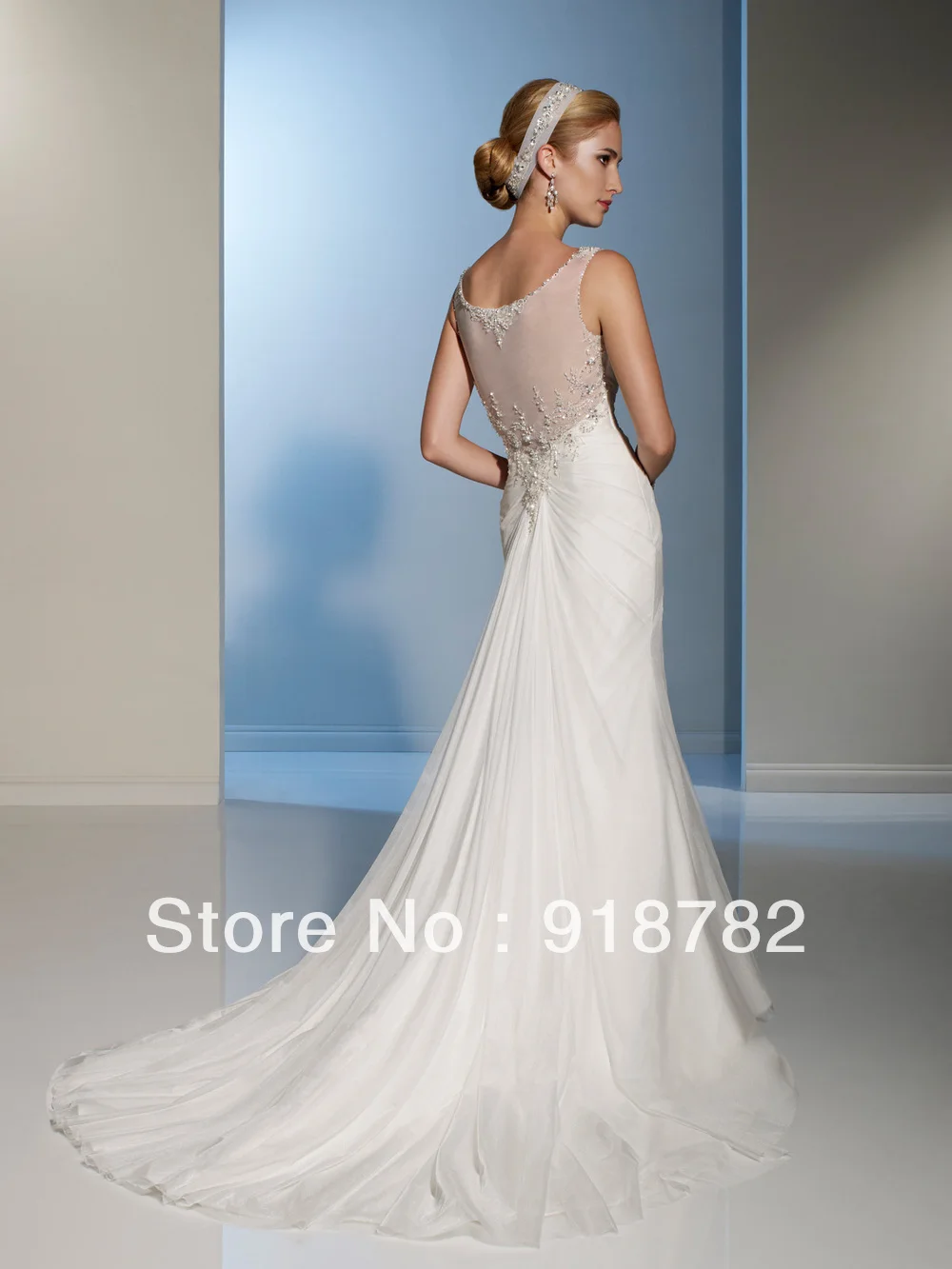 Mermaid Wedding Gowns Straps Ruched See Thourgh Court Train Chiffon Women Marrige Vintage Bridal Gown Dresses | Свадьбы и торжества